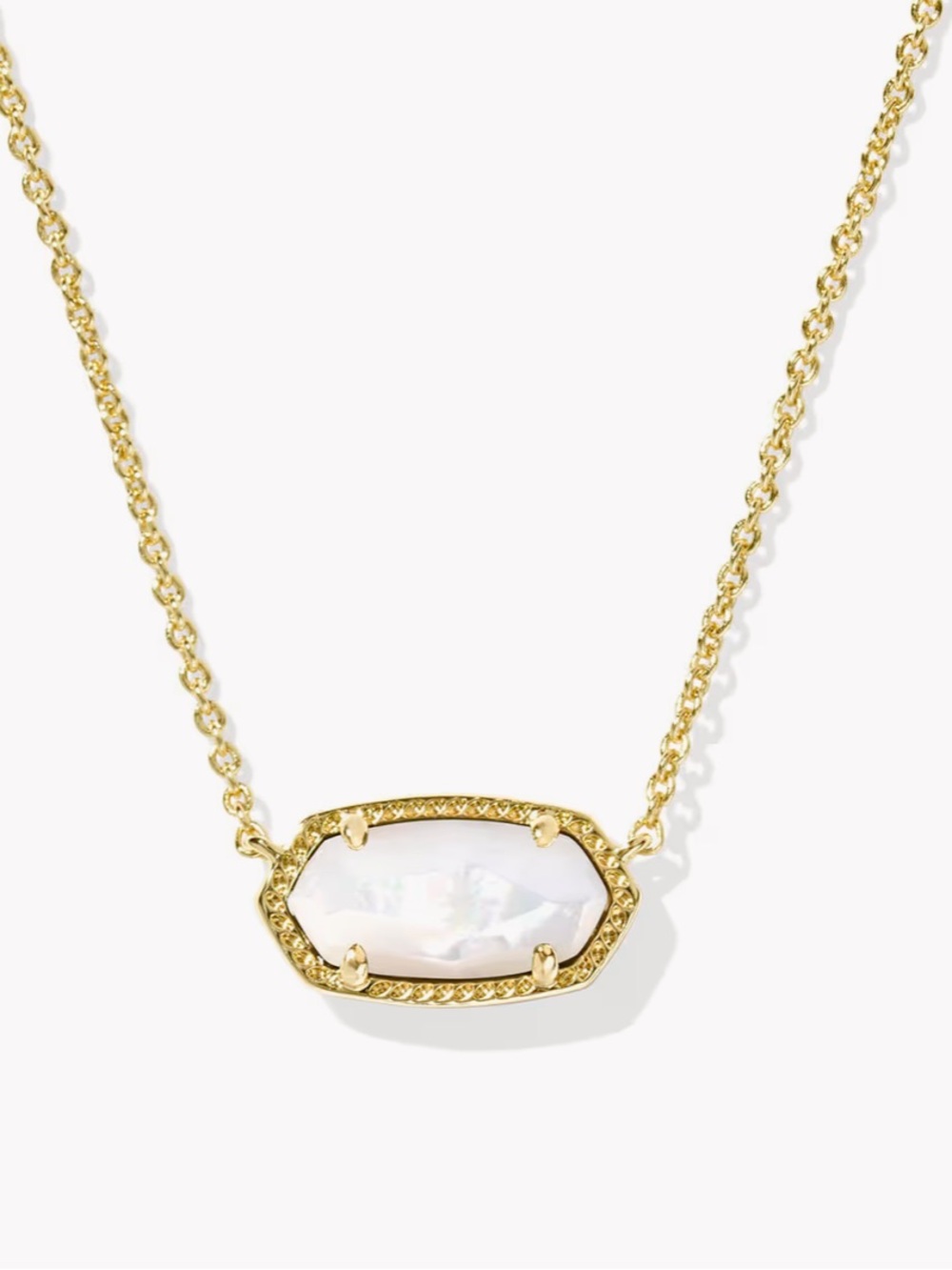 Kendra Scott Elisa Gold Pendant Necklace White/Pearl Gemstone. - Picture 2 of 4